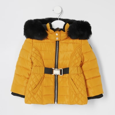 girls yellow coat
