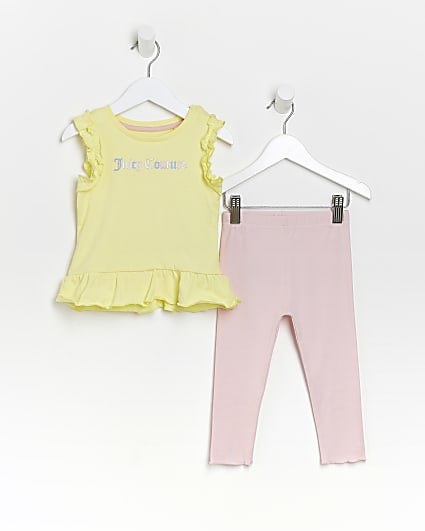 Mini girls Yellow Juicy Couture frill outfit