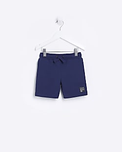 Mini navy drawstring jersey shorts