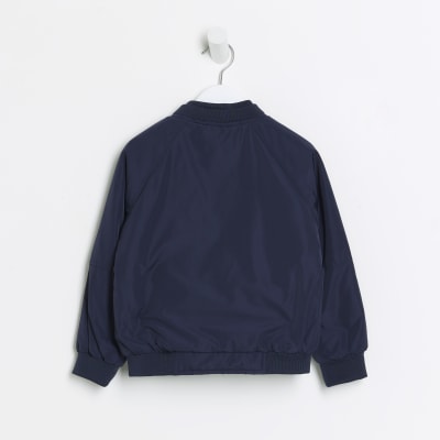 River island navy bomber jacket hotsell