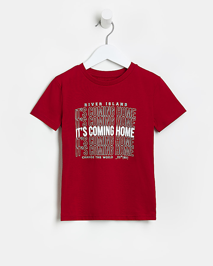 Mini Red Its Coming Home Slogan T-shirt