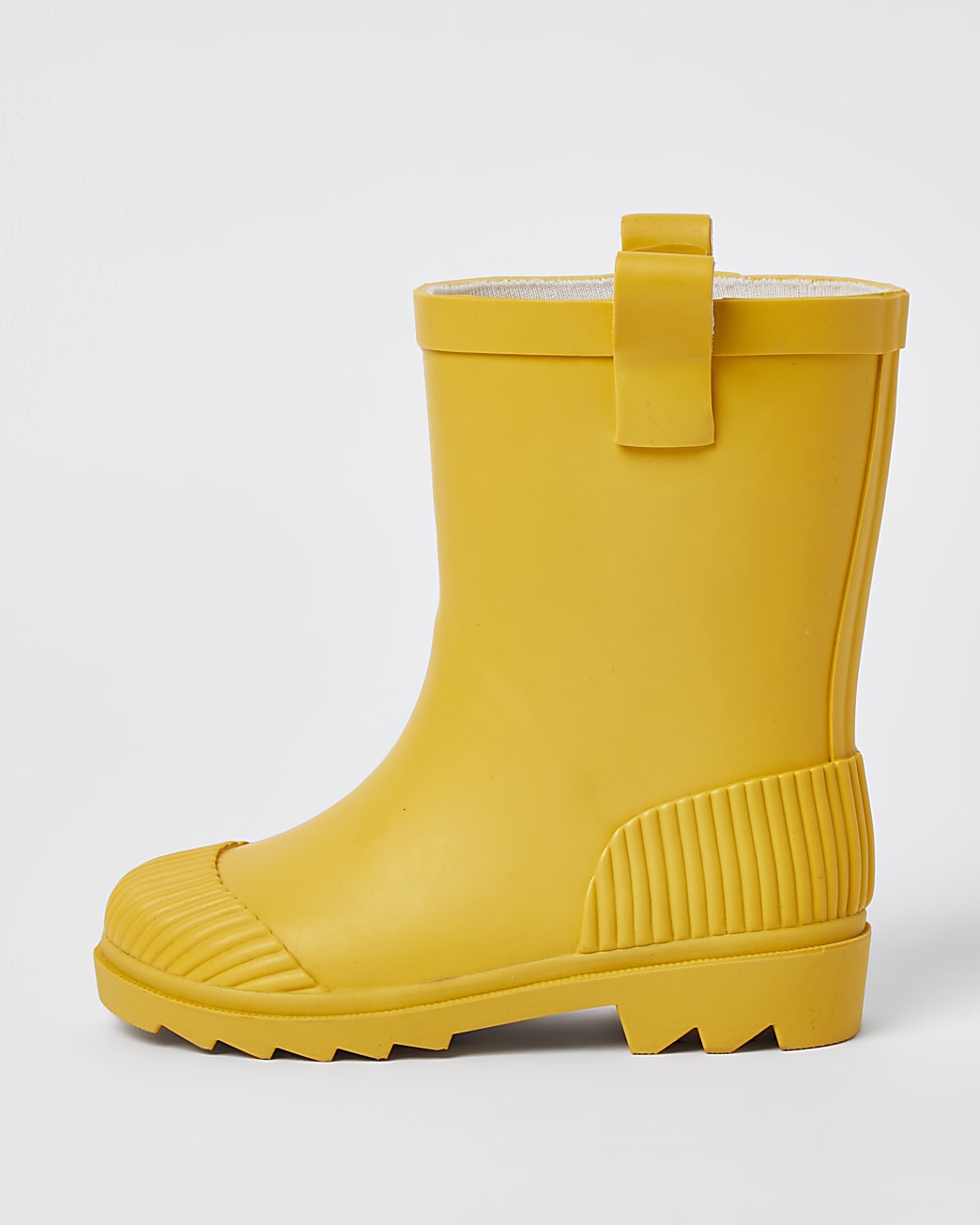 Mini yellow ribbed wellie boots