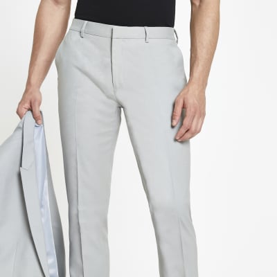 Mint green skinny suit trousers