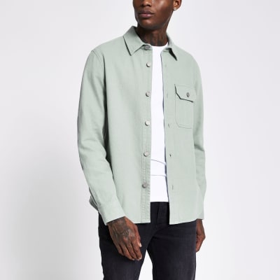 grey denim overshirt