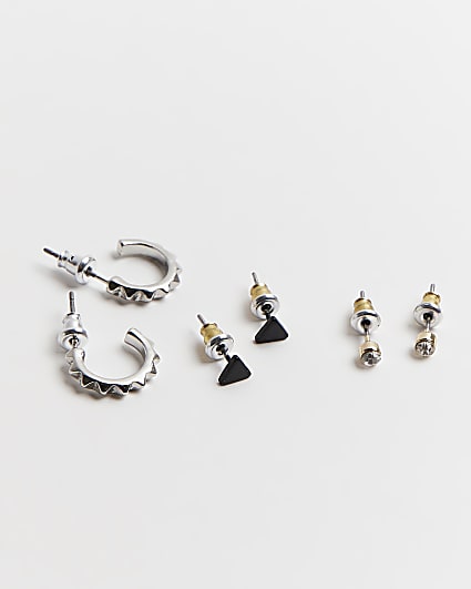 River Island Gold Colour Beaded Drop Hoop Earrings in Metallic for Men Mens Jewellery Earrings and ear cuffs 