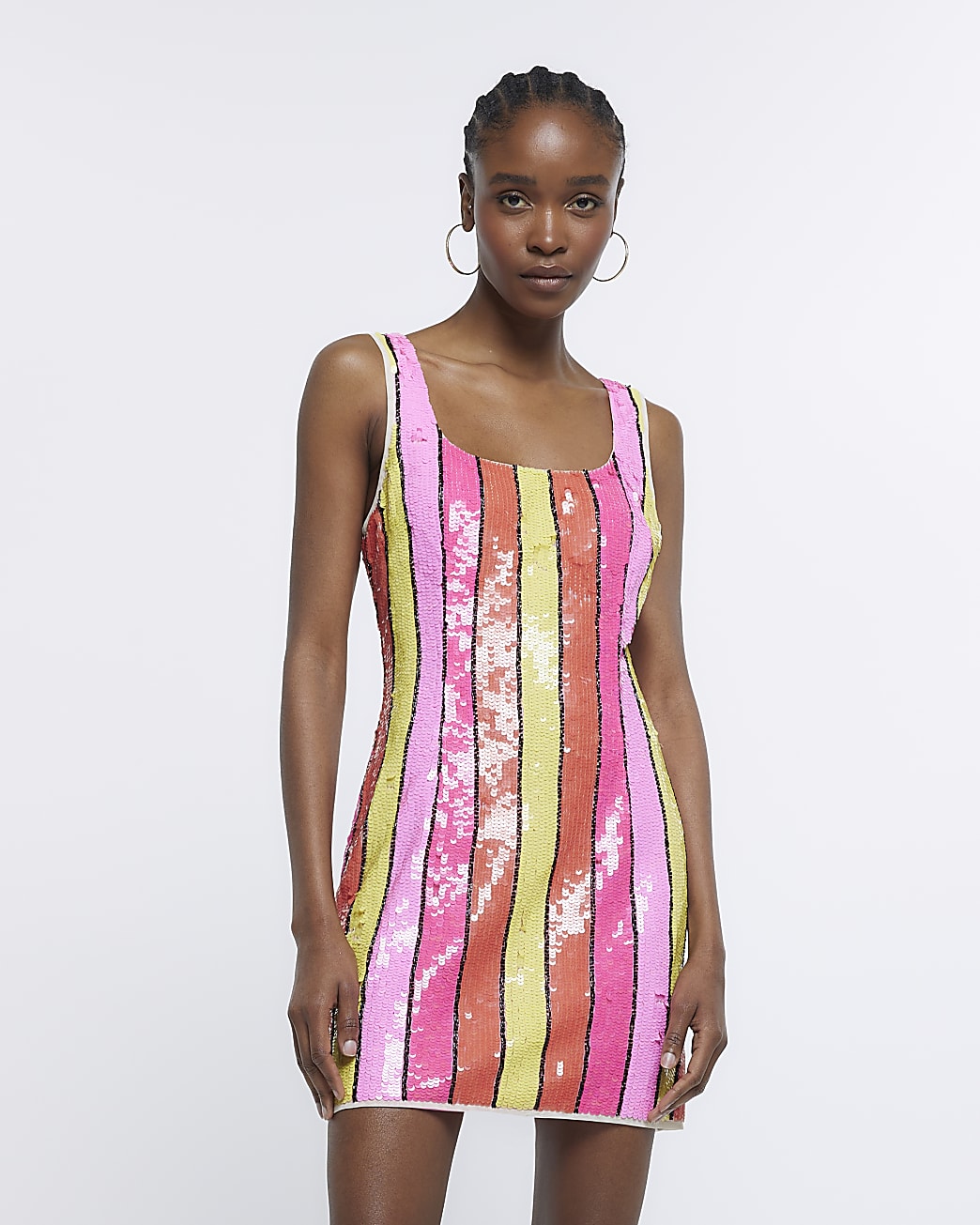 riverisland.com | Multi Colour Stripe Sequin Mini Dress