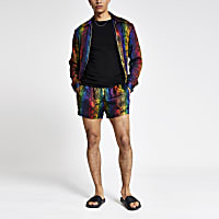 Multi coloured snake print Pride shorts