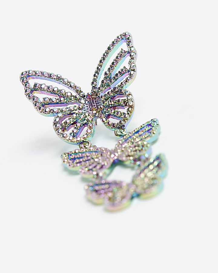 Multicoloured butterfly earrings