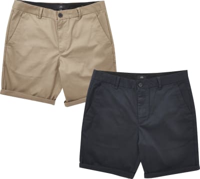 Navy and stone multipack slim chino shorts River Island