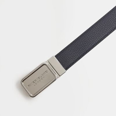 Navy and tan RI reversible belt River Island