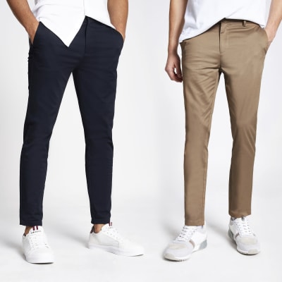 navy stretch skinny trousers