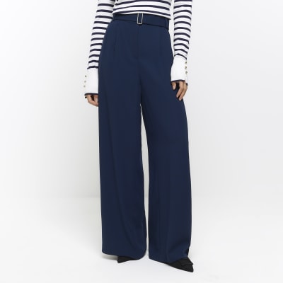 Plus white pleated wide leg trousers