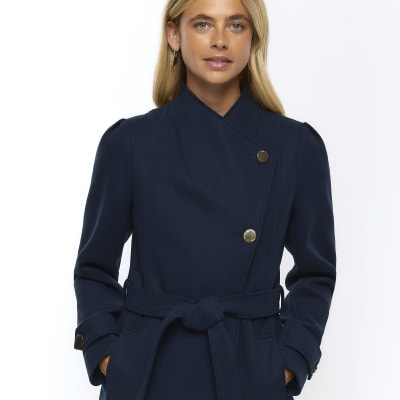 Navy coat hotsell river island