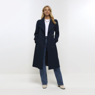 River island overcoat in best sale navy