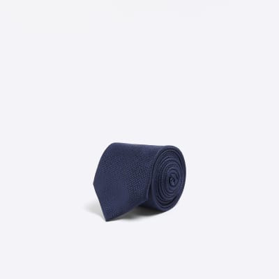 Navy birdseye tie