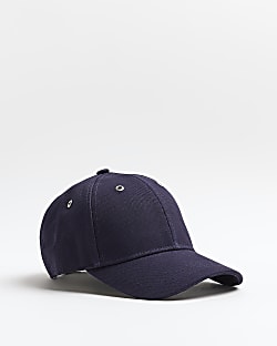 Navy canvas embroidered cap