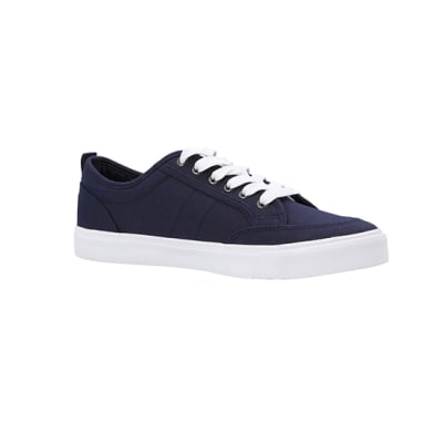 Navy canvas cheap lace up sneaker