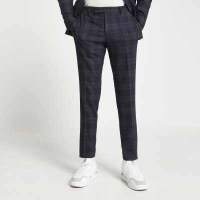 womens skinny check trousers