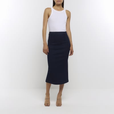 Midi pencil shop skirt navy