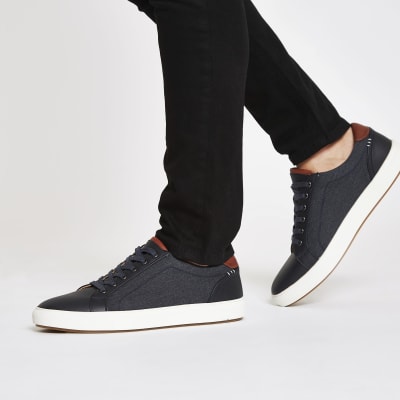 river island navy trainers
