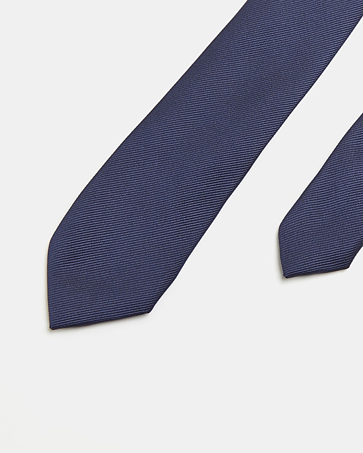 Navy diagonal twill tie