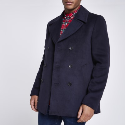 mens navy pea coat