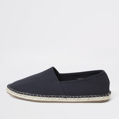 Navy espadrille slip on plimsolls
