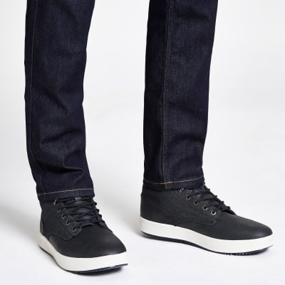 river island navy trainers