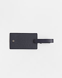 Navy faux Saffiano leather Luggage Tag