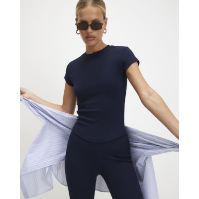 Fitted Ribbed T Shirt