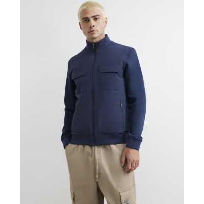 Navy Funnel Neck Hybrid Jacket