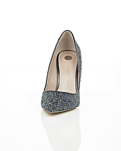 360 degree animation of product Navy glitter court shoes frame-3
