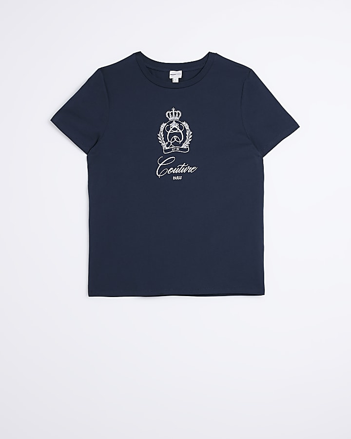 Navy graphic print t-shirt