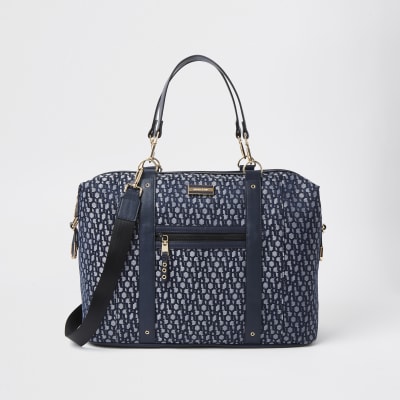 river island navy handbags