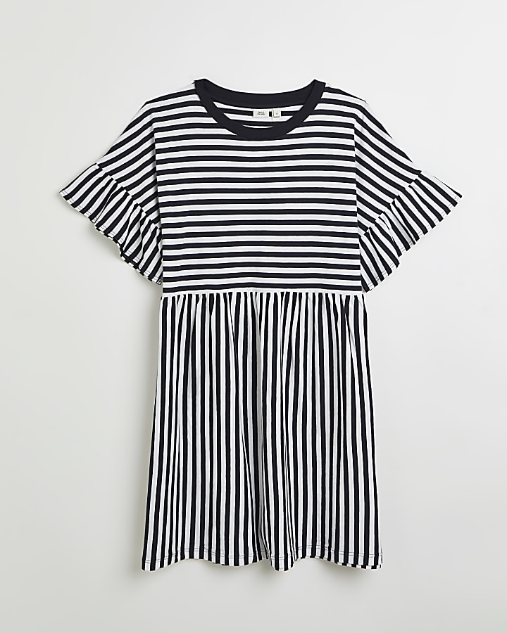 Navy Jersey striped t-shirt mini dress