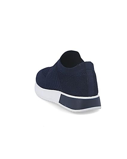360 degree animation of product Navy knitted runner trainers frame-7