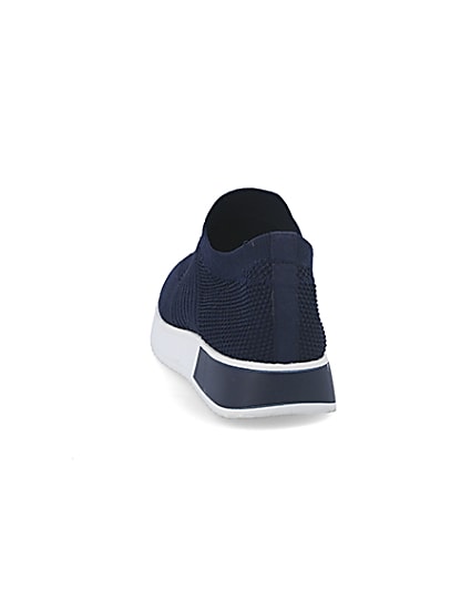 360 degree animation of product Navy knitted runner trainers frame-8