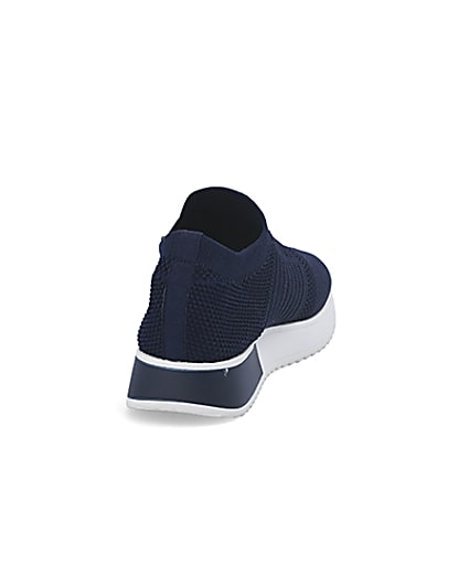360 degree animation of product Navy knitted runner trainers frame-10