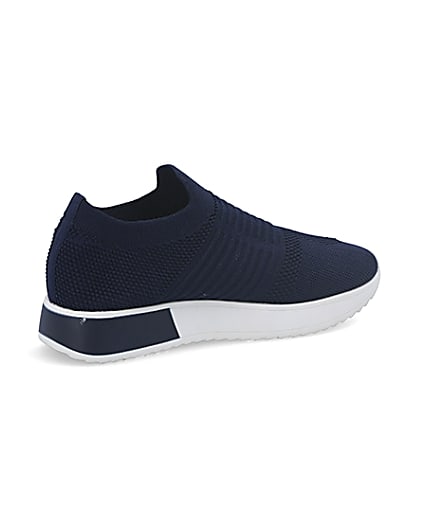 360 degree animation of product Navy knitted runner trainers frame-13