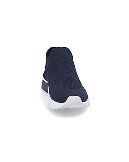 360 degree animation of product Navy knitted runner trainers frame-20