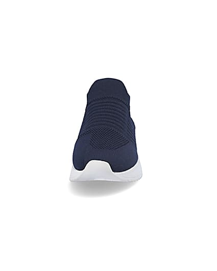 360 degree animation of product Navy knitted runner trainers frame-21