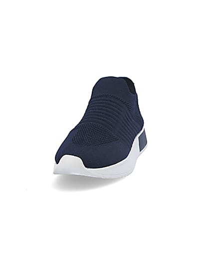 360 degree animation of product Navy knitted runner trainers frame-22