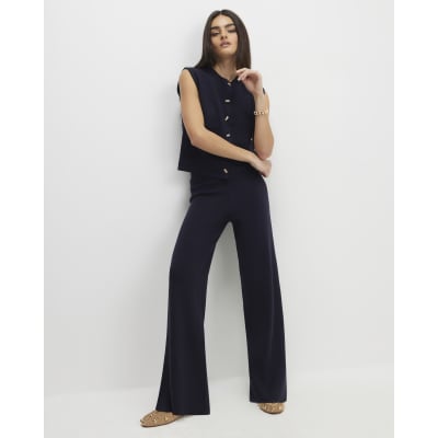 Navy Knitted Waistcoat