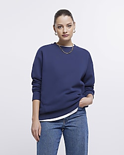 Navy longline sweatshirt