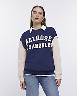 Navy Los Angeles printed sweatshirt