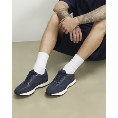 Navy Mesh Runner Trainers