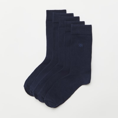 Navy multipack RI socks River Island