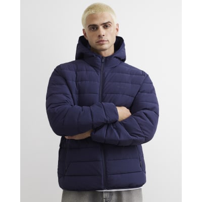 Navy Muscle Fit Cotton MCMXII Puffa Jacket