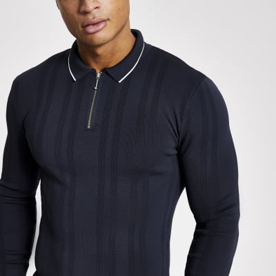 mens knitted polo jumpers