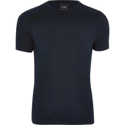 Navy muscle fit T-shirt